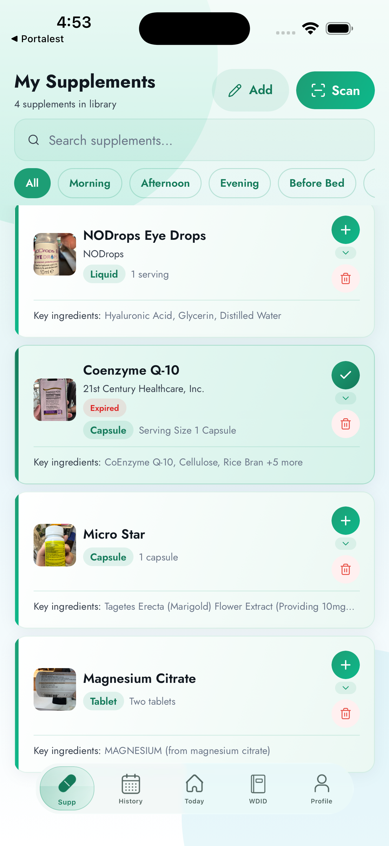 ViTrace app — scan a label